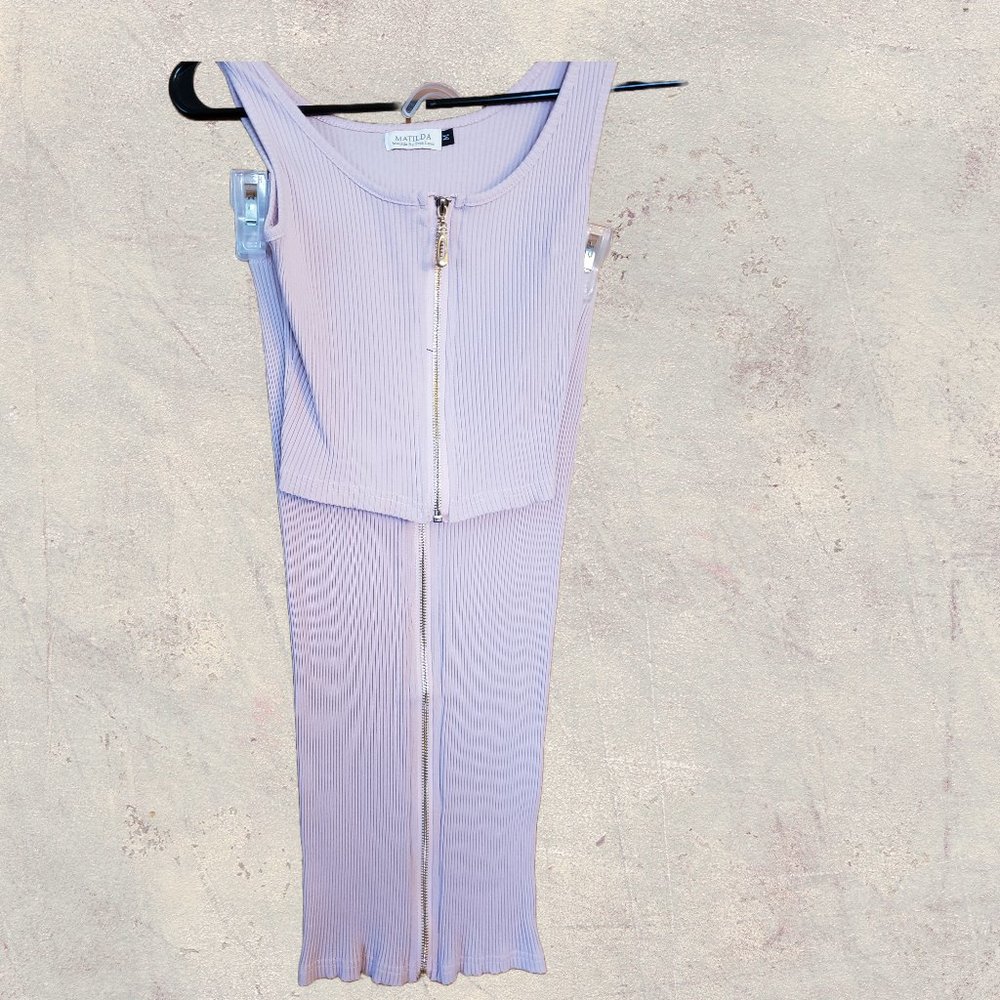 NWOT Matilda Cotton/spandex Zipper Skirt and Tank Set